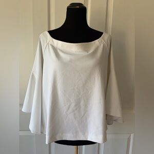 Banana Republic White Off the Shoulder Bell-Sleeve top L